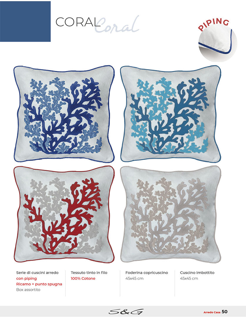 Coral fodera cuscino 45x45