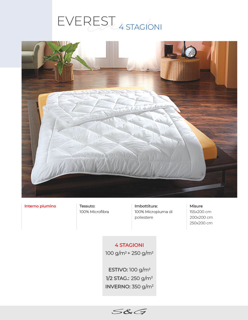 Piumino Matrimoniale sconto 30% Everest 4 stagioni  250x200 Sghome