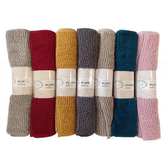 TAPPETO BAGNO POPPY SOPHIE
Riferimento 65 391
Vari colori e misure, tappeto bagno con bella lavorazione effetto erba, morbidissimo con fondo antiscivolo, ottimo rapporto qualità prezzo da Sophie