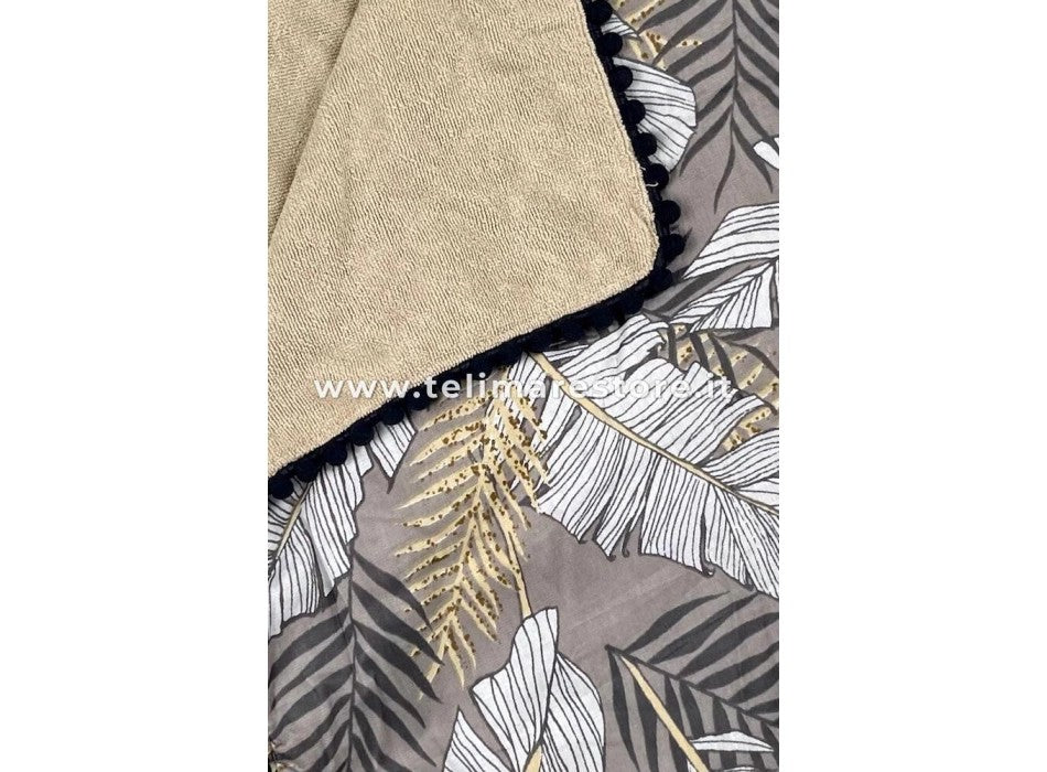 Telo Kikoy Copacabana Piume con Pon Pon 90x170cm Telo Mare Pareo Spiaggia