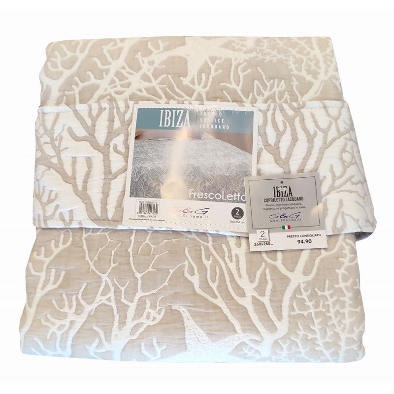 Copriletto Jacquard Double Face Misto Cotone Ibiza Sg Home scont