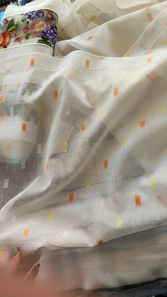 Tendina larga 60 cm disegno con quadretto arancio/giallo produzione italiana