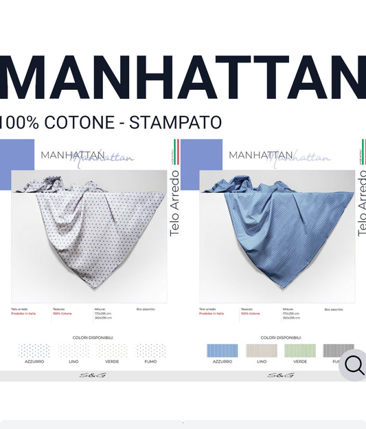 Lenzuola Telo Arredo Manhattan SG Home 260x295 e 170x295 coordinato con lenzuola copriletto e copripiumino