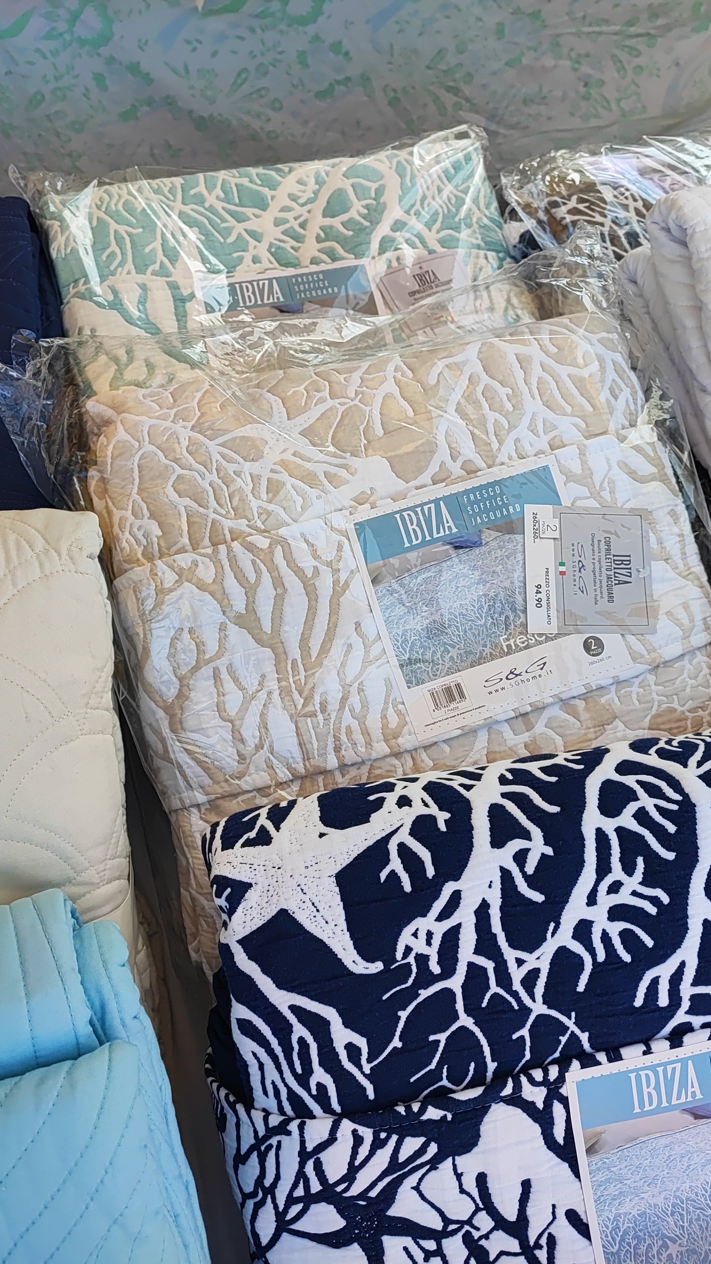 Copriletto Jacquard Double Face Misto Cotone Ibiza Sg Home scont