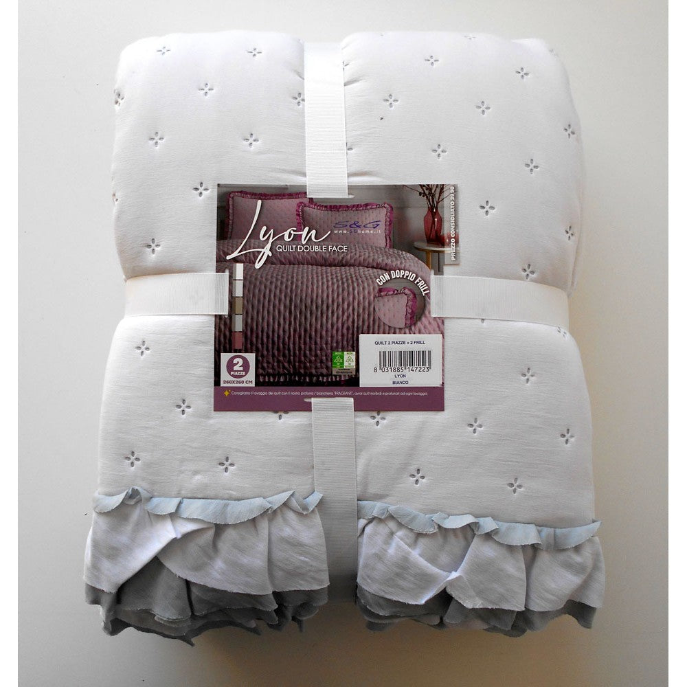 Trapuntina Lyon double face sghome con doppio frill