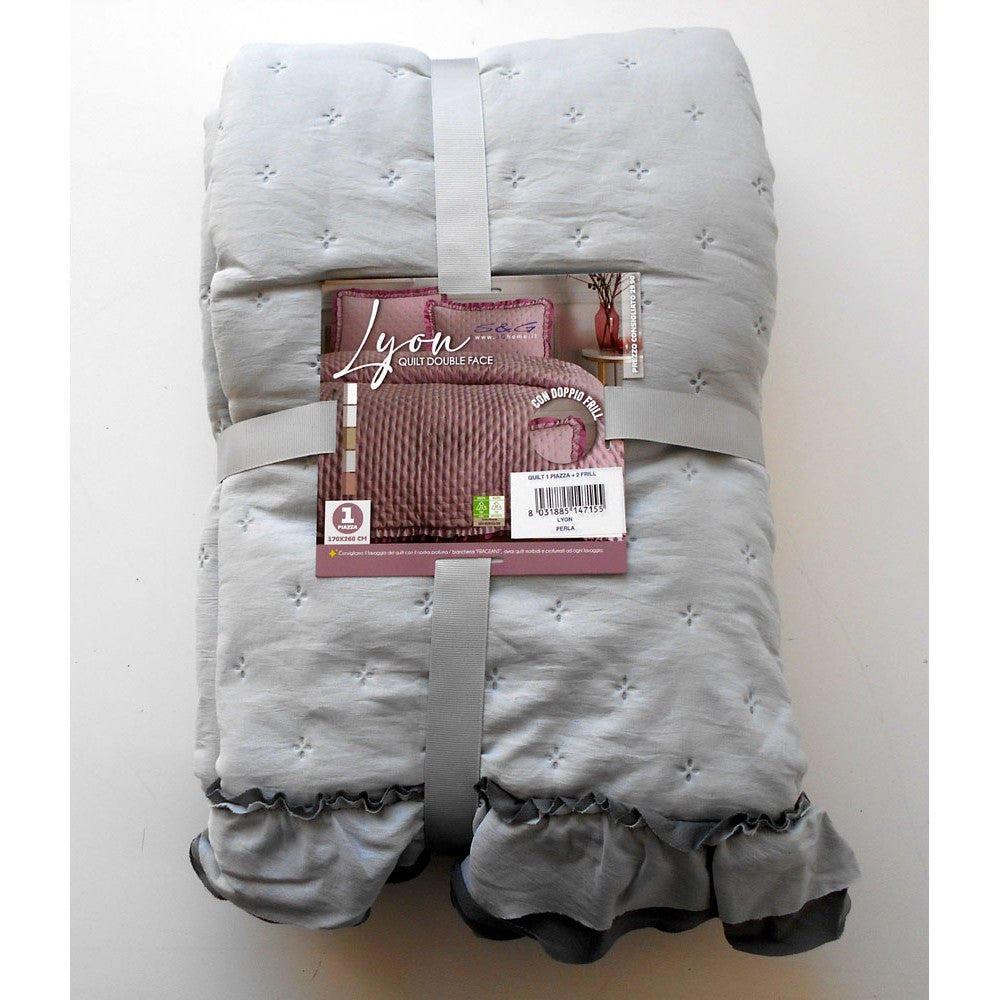 Trapuntina Lyon double face sghome con doppio frill