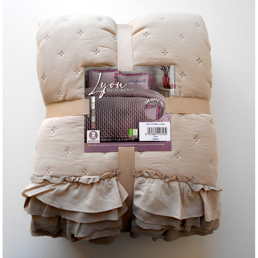 Trapuntina Lyon double face sghome con doppio frill