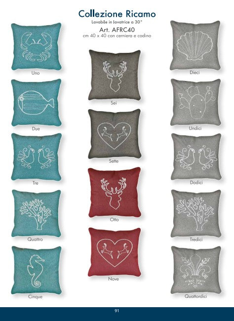 Gobelin cushion covers 45x45 with pigtail, Italian product