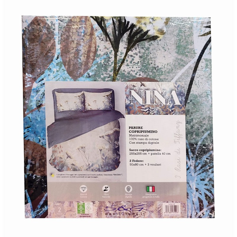Copripiumino Nina matrimoniale Sghome 100% raso di cotone