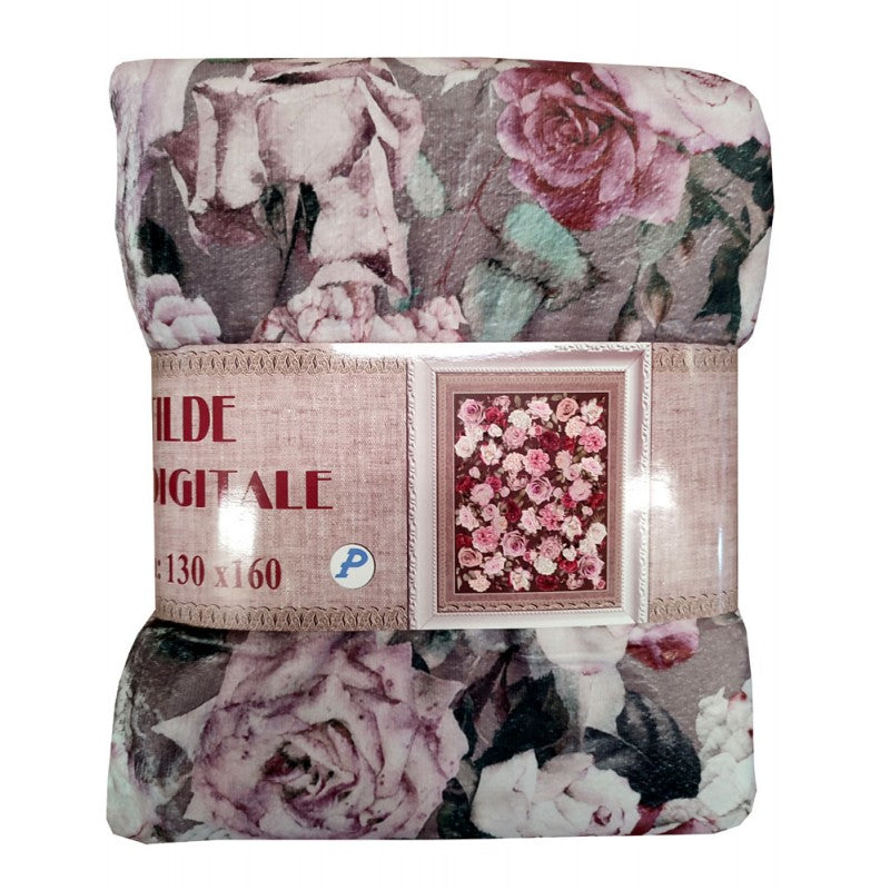 Plaid Pile Digitale Agnellato Rose Matilde Pezzoli Matrimoniale