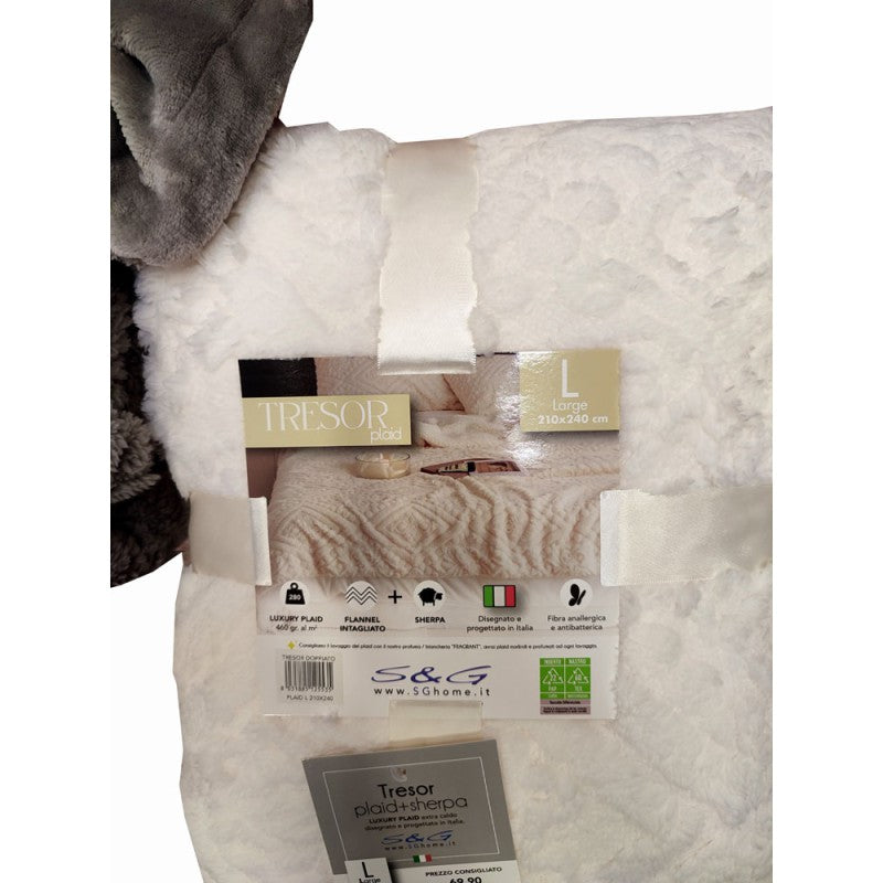Plaid Pile Sconto del 30%Matrimoniale Agnellato Tinta Unita Intagliato Tresor SgHome