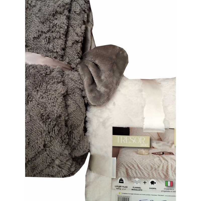 Plaid Pile Sconto del 30%Matrimoniale Agnellato Tinta Unita Intagliato Tresor SgHome