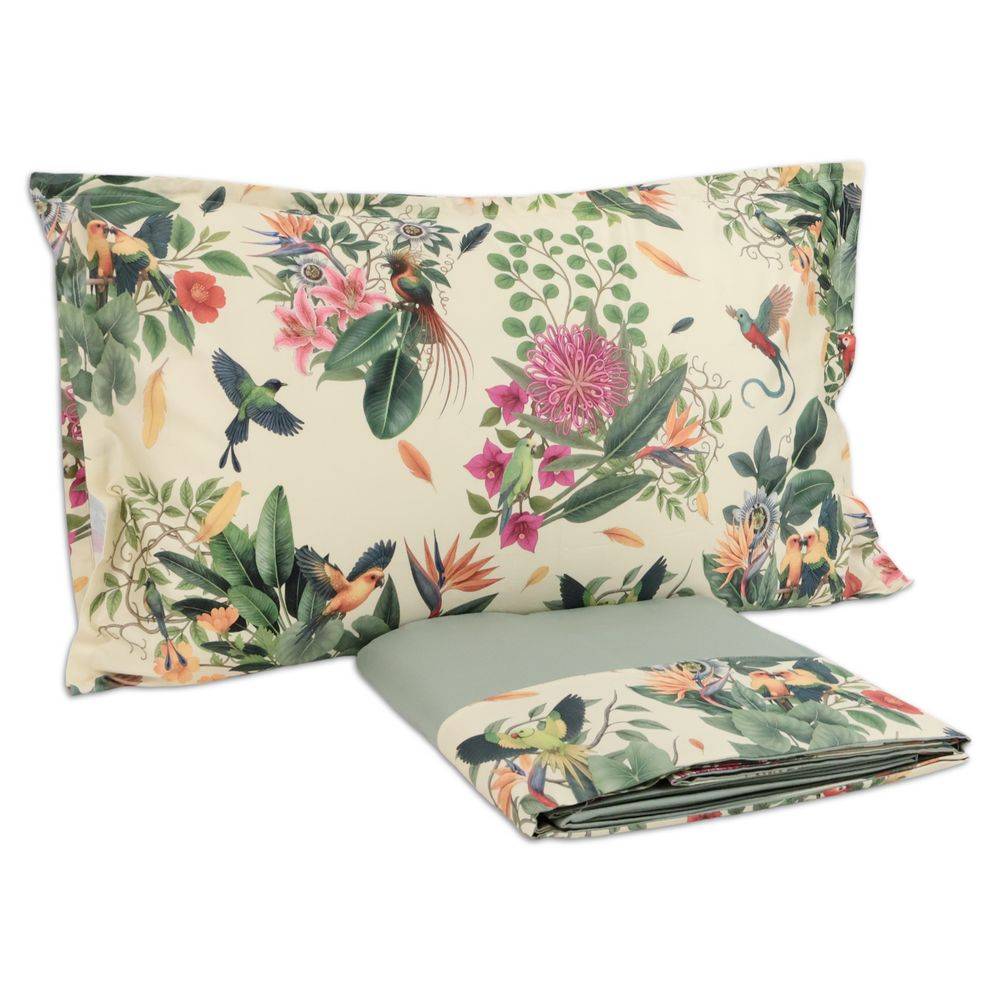 Completo Lenzuola CREOLE Balza Selva Verde Matrimoniale