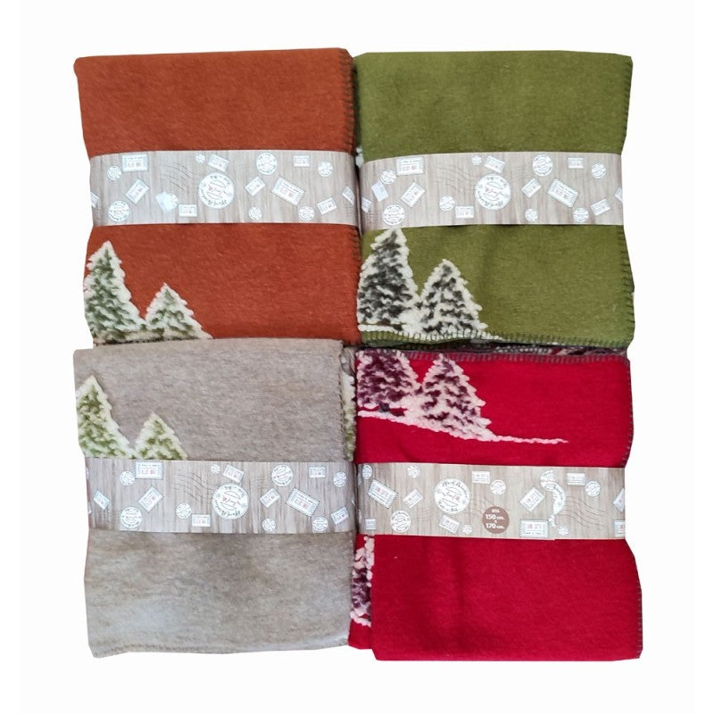 Plaid Abeti/baita lana cotta produzione italiana Toscana 150x170