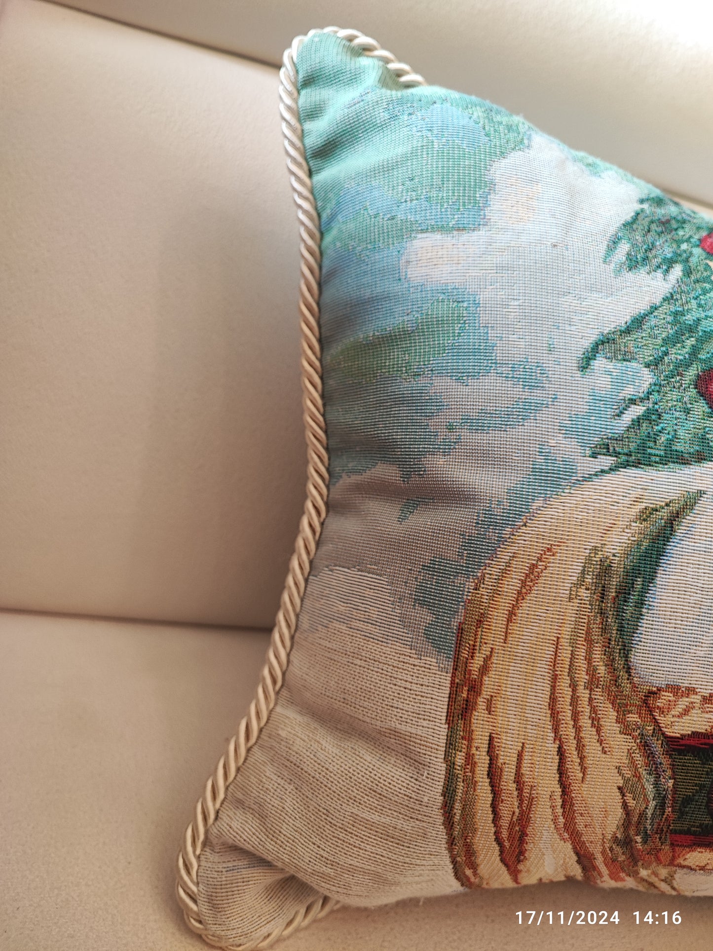 Cuscino Cavallo di Natale Verde con cordone 35x72 produzione italiana
