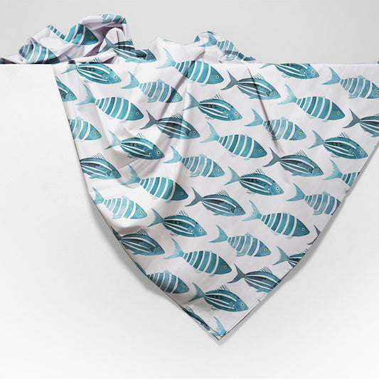 Teli arredo Sespi puro cotone disegno digitale pesci Sghome