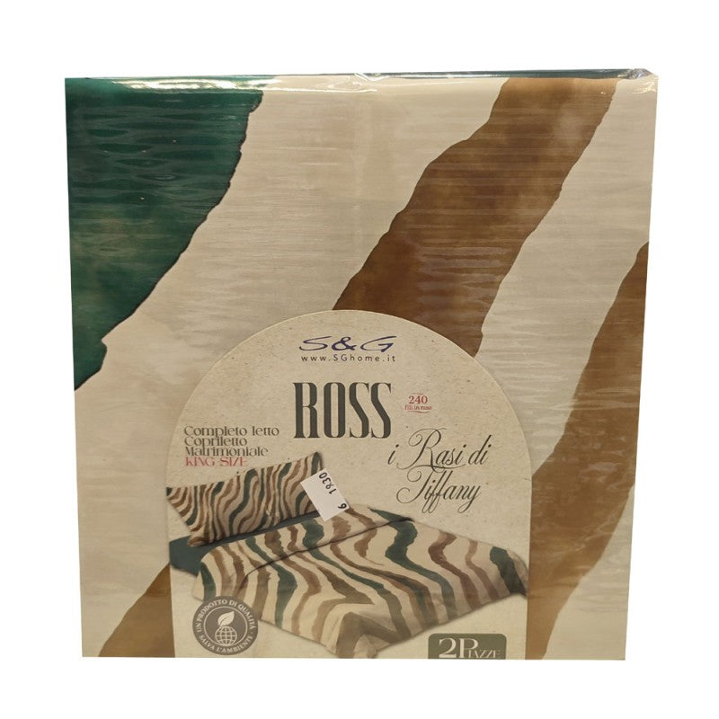 Completo Copriletto Raso Cotone Matrimoniale Digitale Ross Rasi di Tiffany SGHOME