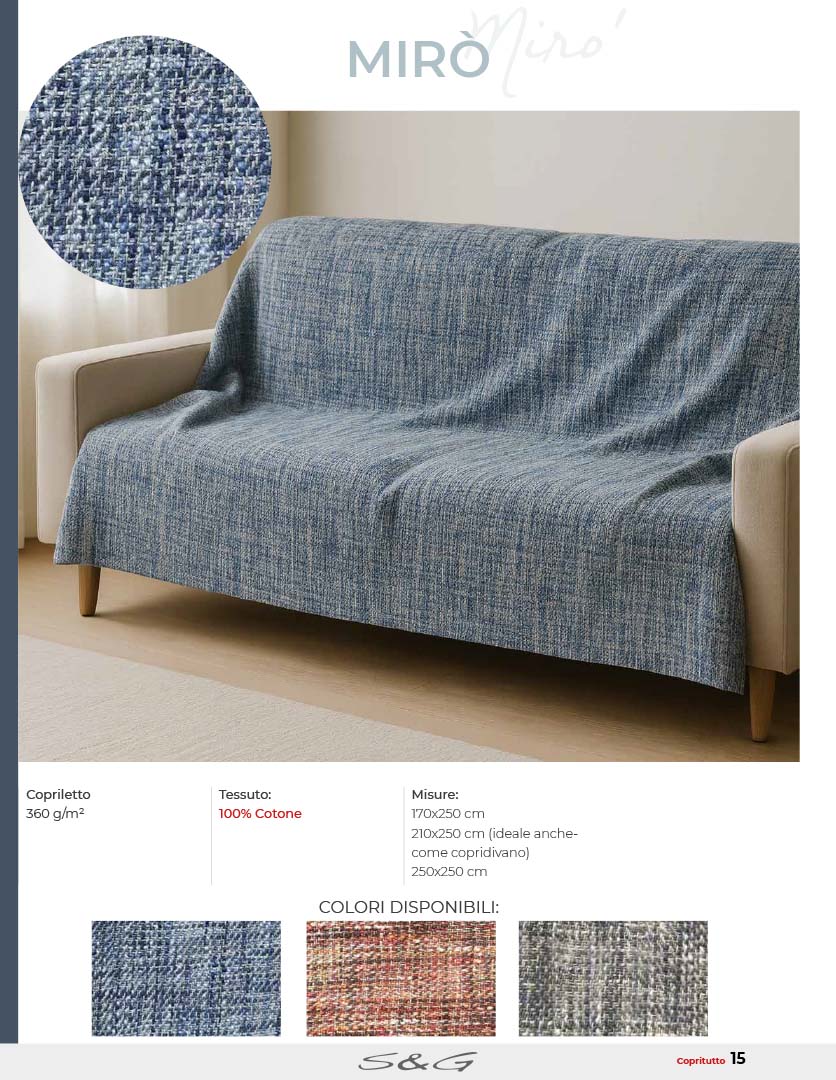 Copriletto e Copritutto misura singola e matrimoniale Jacquard 100% cotone Sghome
