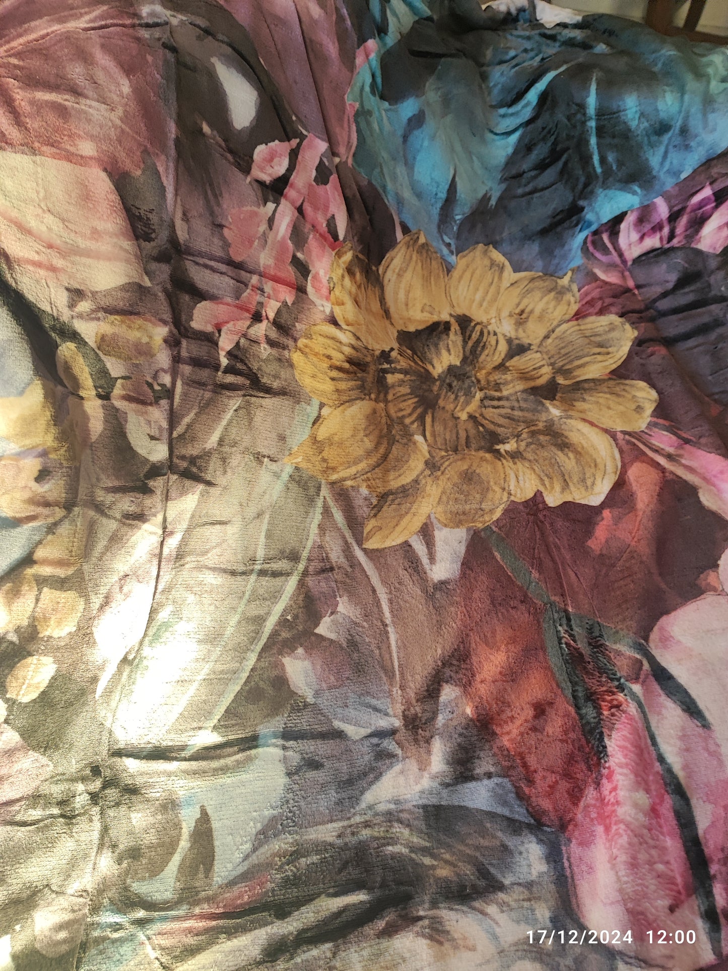 Plaid Atelier in velluto stampa digitale con sherpa Agnellato bianco misura 160x210