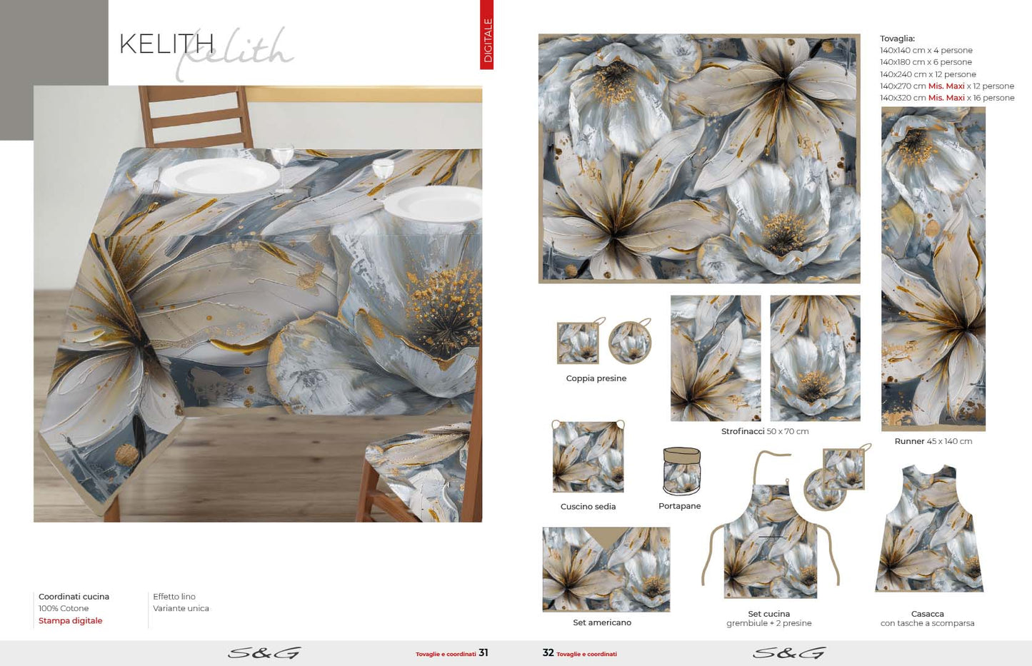 Tovaglia  Kelith digitale di cotone Sghome