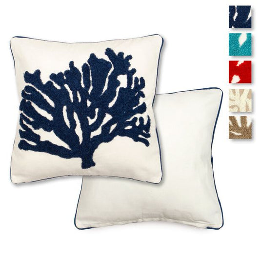 Fodere con corallo grande Marea cuscini 45x45 ricamati Marea SG home