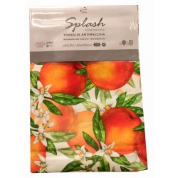 LOVELY HOME ORANGE SPLASH STAIN-RESISTANT TABLECLOTH