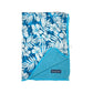 Kikoy Copacabana Light Blue Towel White Flowers with Pon Pon 90x170cm Pareo Beach Towel