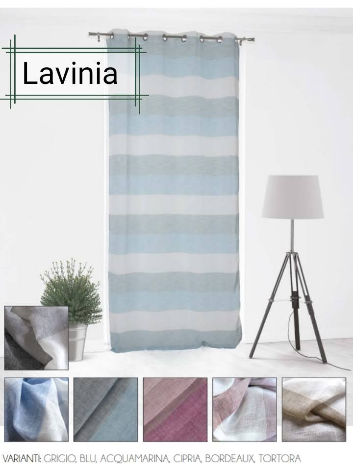 Lavinia curtain with blue stripes