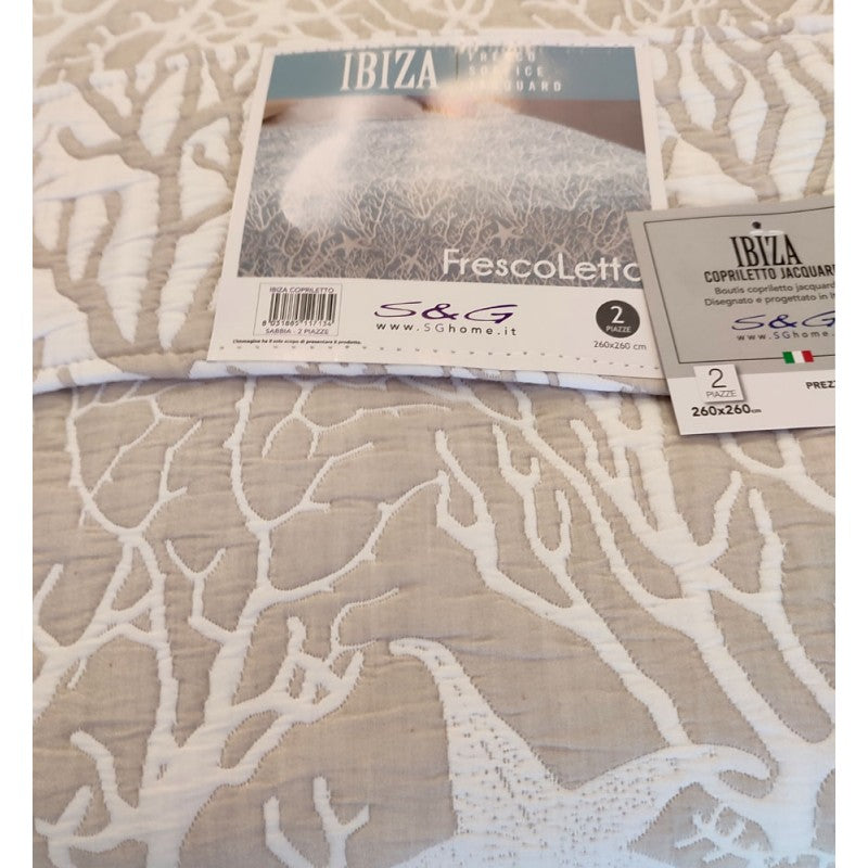 Double Face Jacquard Bedspread Cotton Blend Ibiza Sg Home