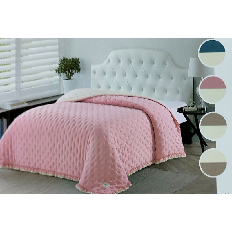 Art Deco Two-Tone Voilà Quilt, Solid Color Double Face