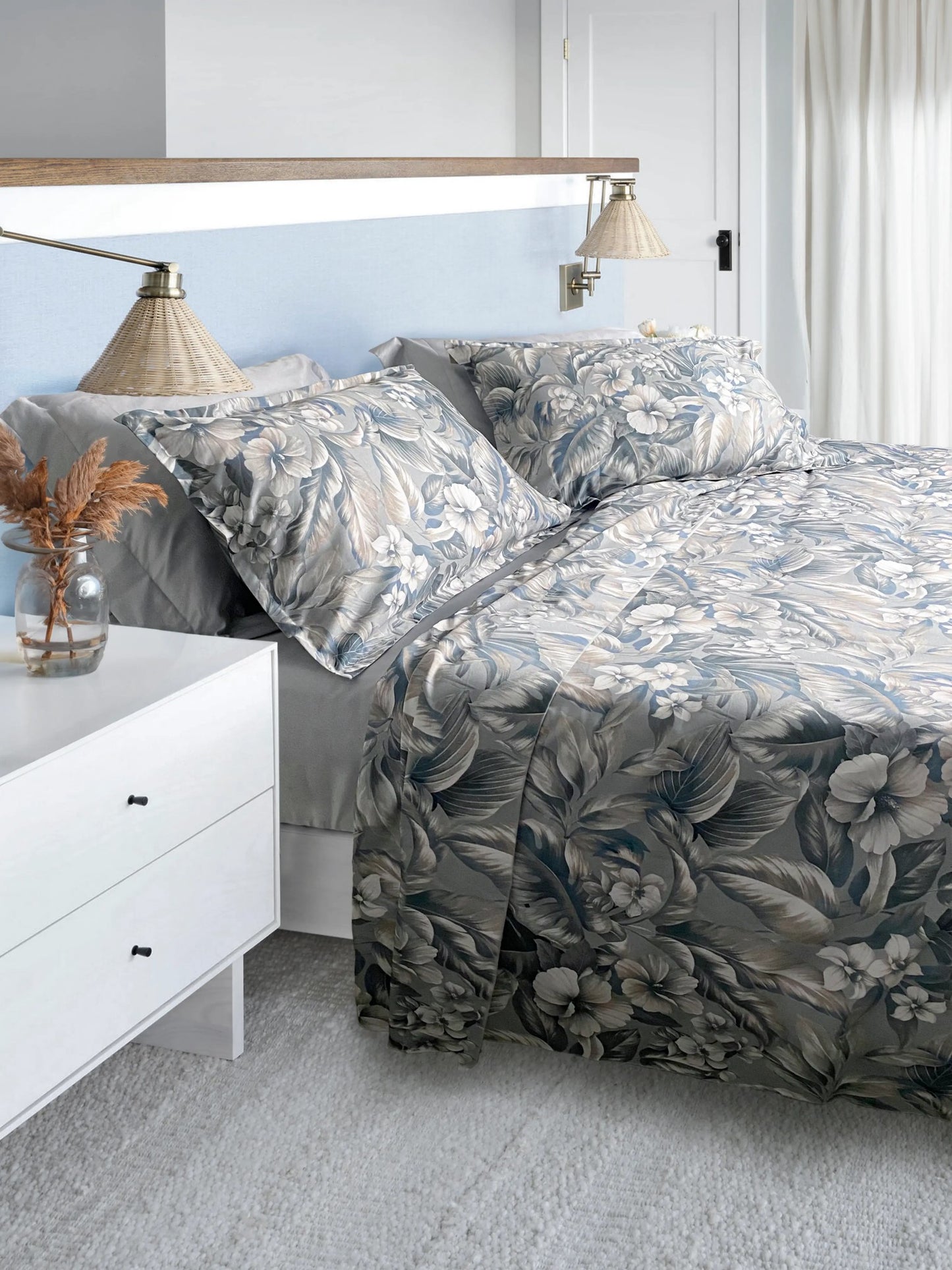 Completo Lenzuolo Copriletto Numia Creole matrimoniale produzione artigianale Toscana