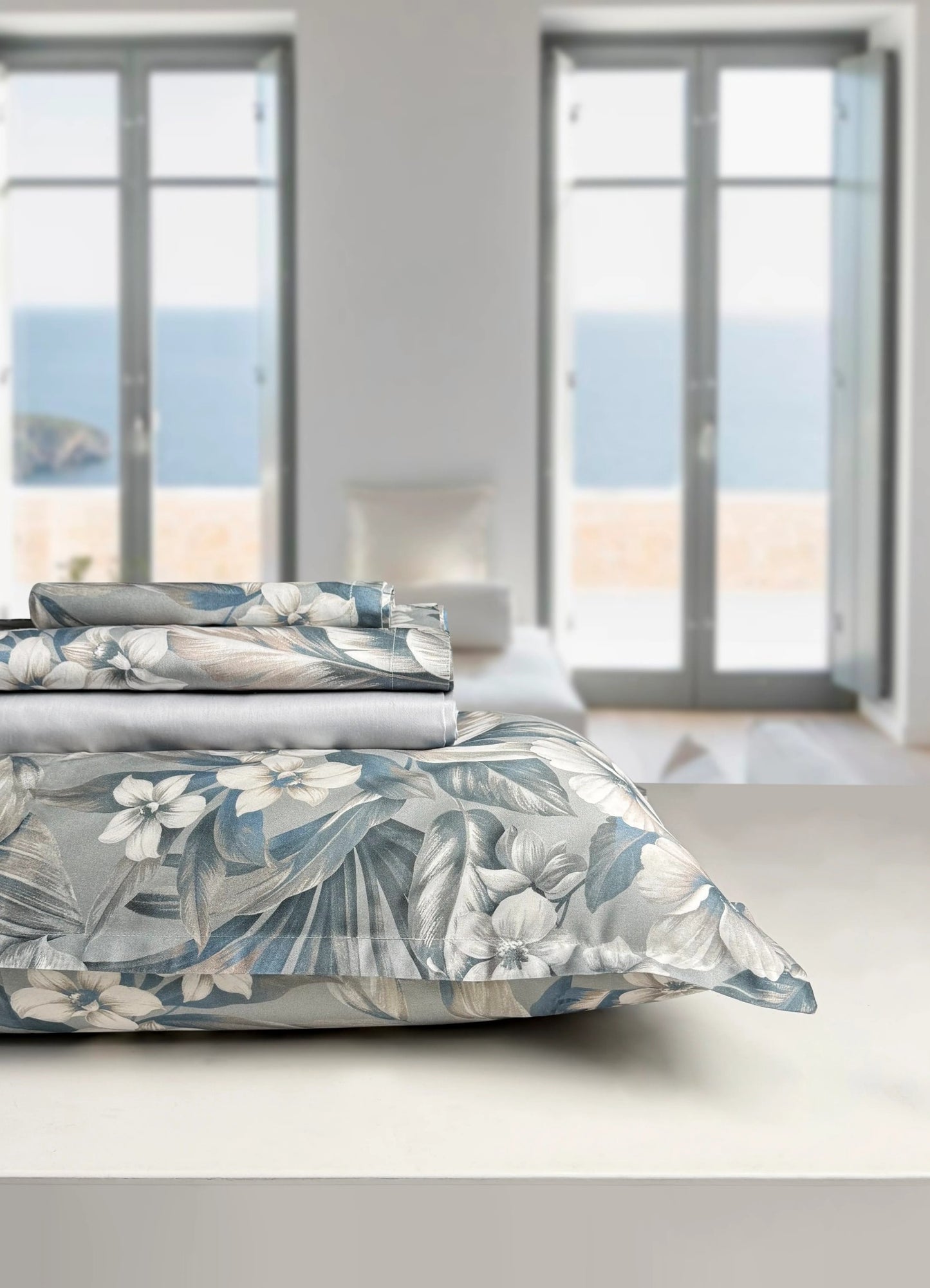 Completo Lenzuolo Copriletto Numia Creole matrimoniale produzione artigianale Toscana