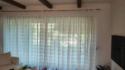 Linen and cotton curtain with embossed embroidery designed and engineered in Italy