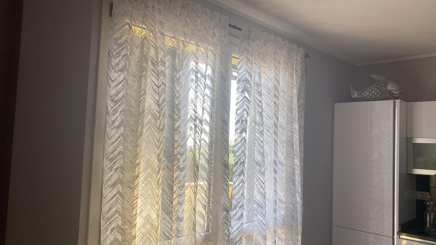 Devore' white and gray curtain, Italian product