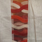 Curtain with red/burgundy devorè stripes, 3.00 m high