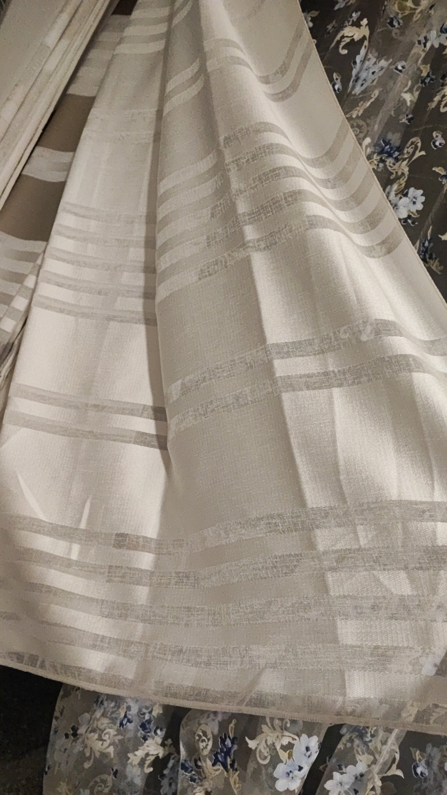 3 m high devore' solid white lacquered curtain designed and produced in Italy