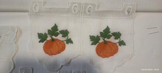 Pumpkin embroidered valance