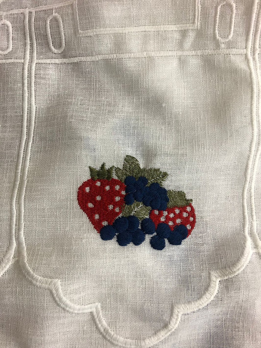 Strawberry embroidered valance