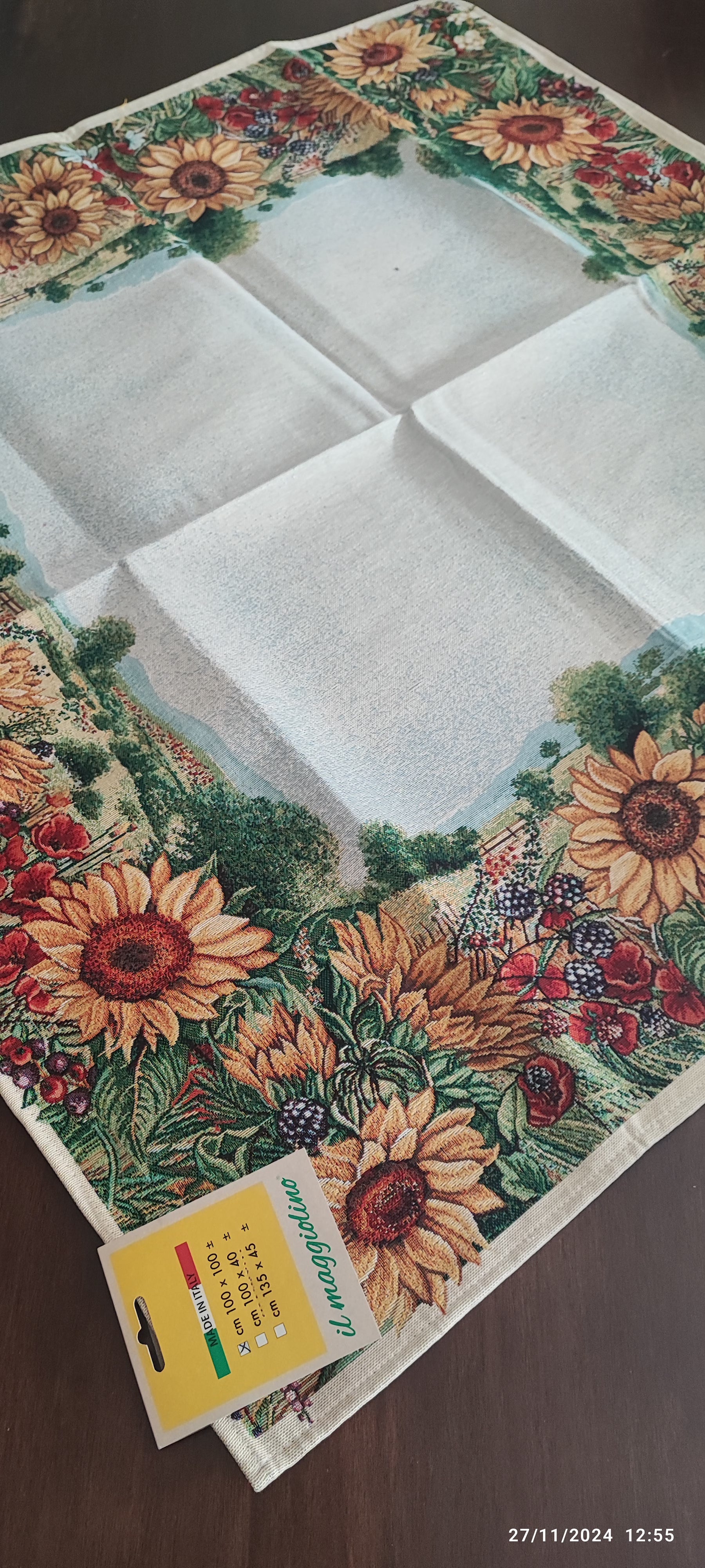 Federa Per Cuscino 48x48 In Tessuto Gobelin Belga - Transatlantico Vintage Scritta New York E Mappamondo - Made In Italy