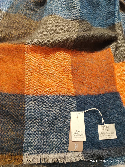 Plaid Sofia Toscano  home luxury design 180x140 Lana e Mohair