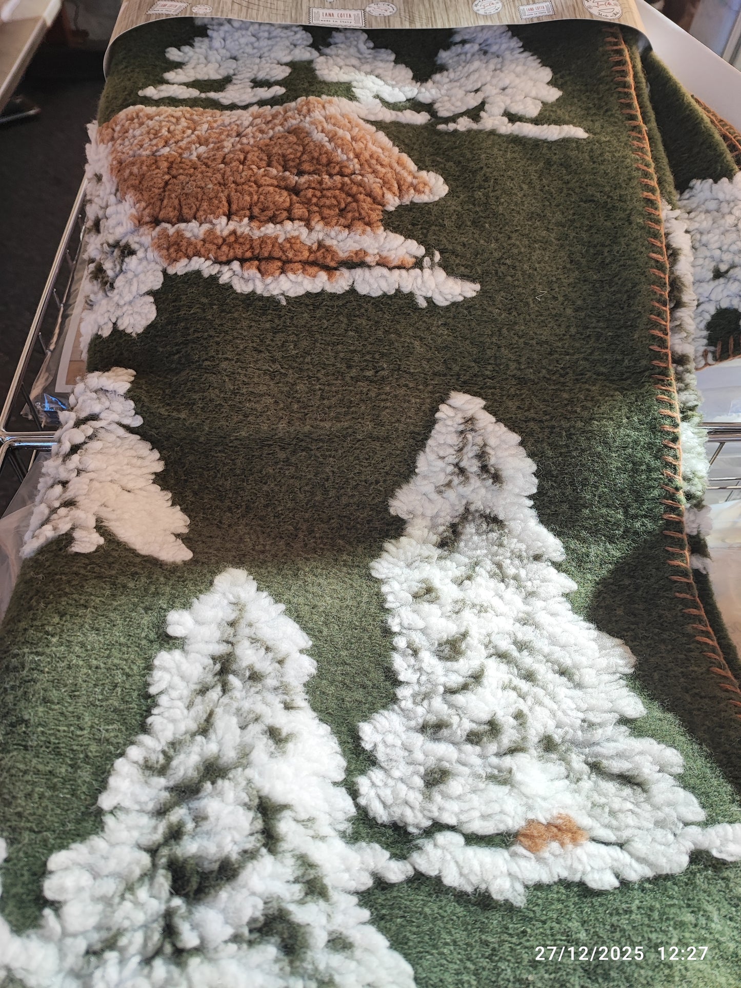 Plaid Abeti/baita  lana cotta produzione italiana Toscana 150x170 Perlatex