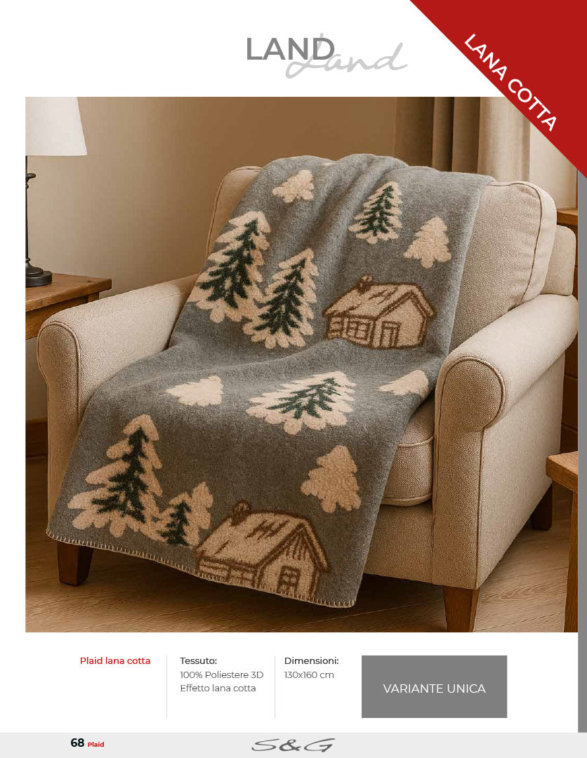 Plaid effetto lana cotta 130x160  Sghome