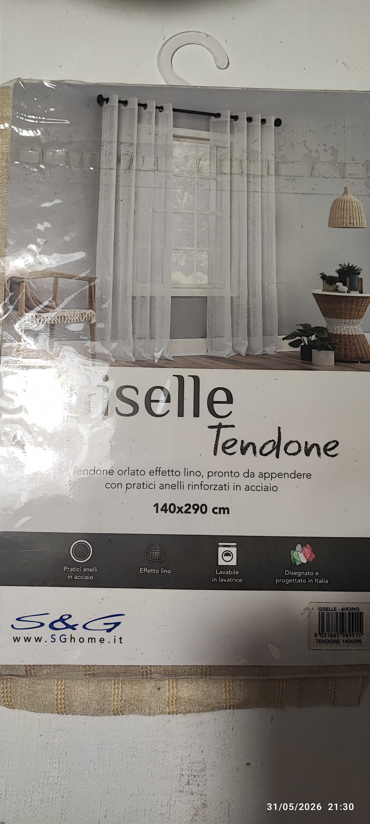 Tenda Giselle ricamata 140x290 e 2.00x290 Sghome