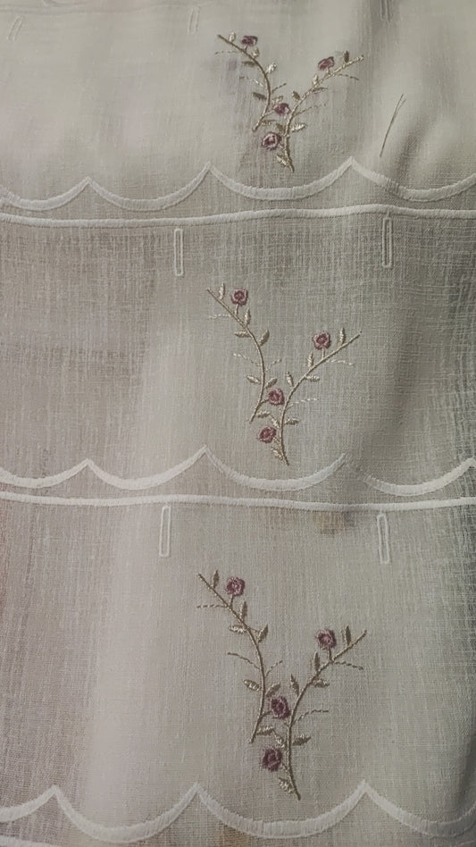 tendina modulare scontata del 30% taglio orizzontale larga 60 cm rami fiori rosa pesca  produzione italiana