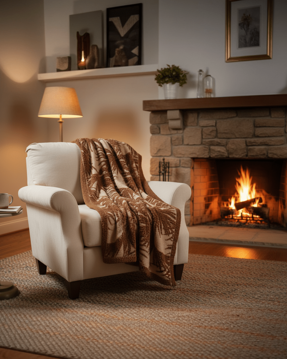 Coperta Palma lana cotta produzione artigianale misura 150x190