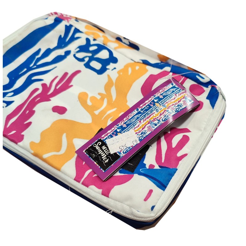 TELO MARE LETTINO CON TASCHE E CUSCINO GONFIABILE 70X185CM HELLO SUMMER VARI DISEGNI HOME SWEET HOME