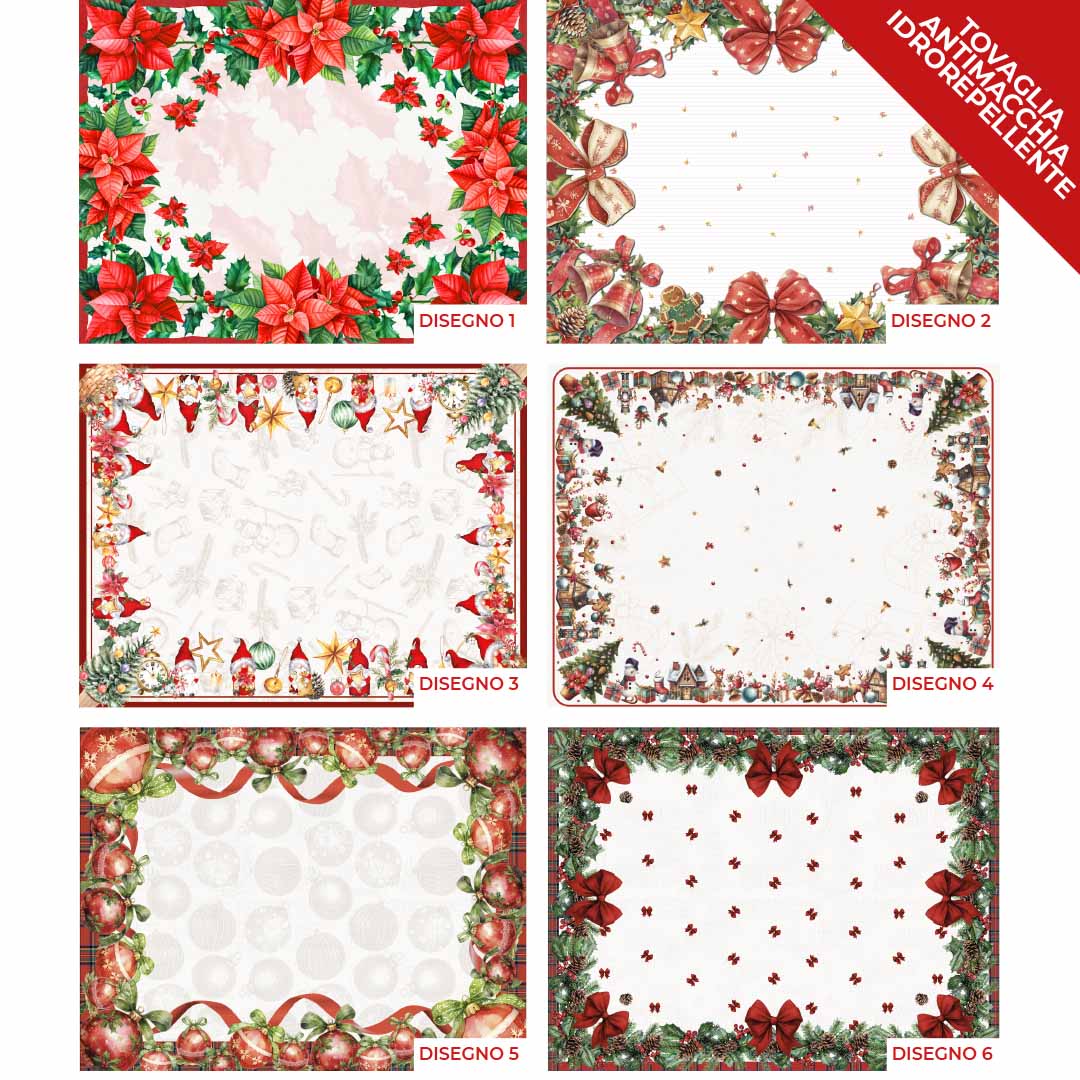Tovaglie Christmas antimacchia idrorepellenti vari disegni