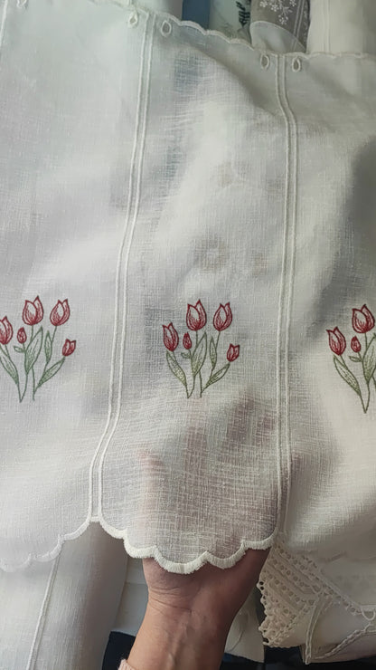 Tendina h 60 e mantovanina  tulipano rosso produzione italiana