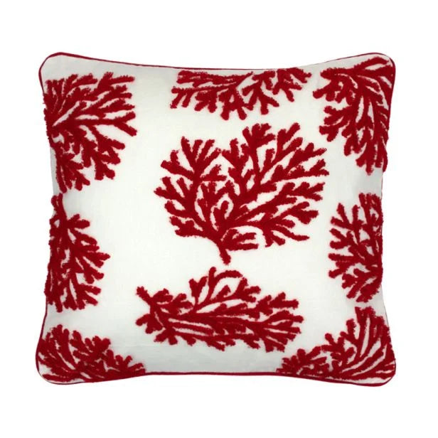 Fodere Coral small sia  con cuscino interno 45x45 che senza   ricamo punto in spugna e piping 100% cotone