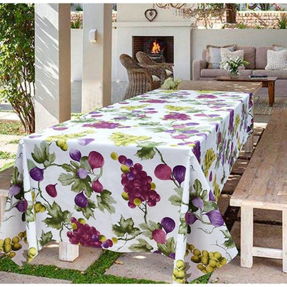 Tovaglia con fichi e uva disegno digitale produzione italiana Pezzoli